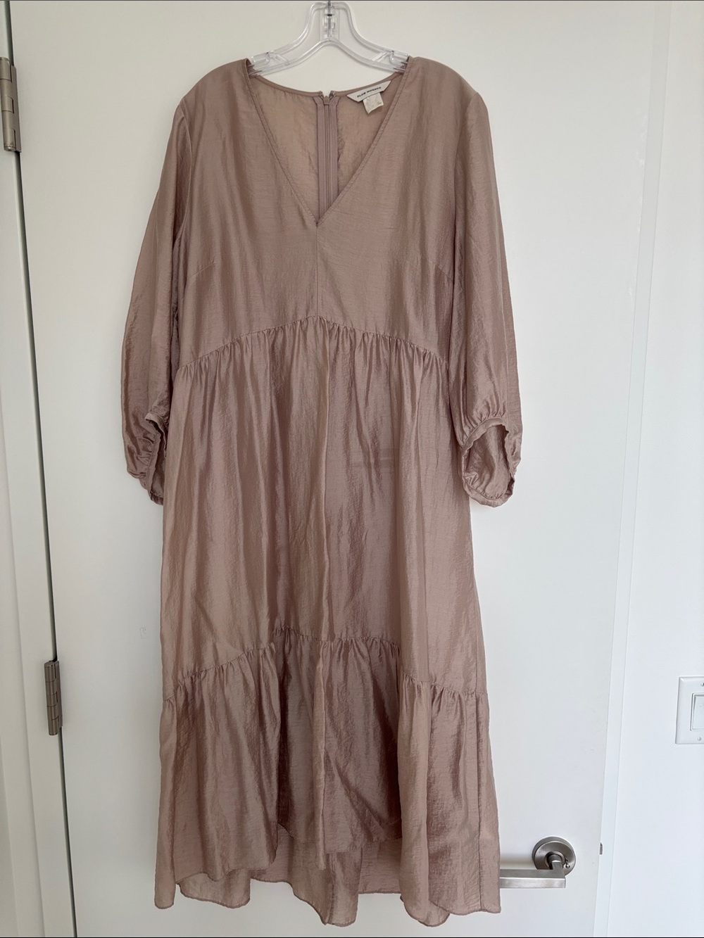 Club Monaco Flowy Champagne/Pink Iridescent Dress & Slip